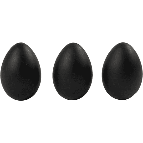 Ägg svart plast 6 cm, 12 st