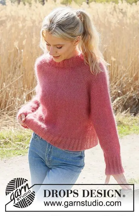 235-8 Cranberry Kiss Sweater by DROPS Design