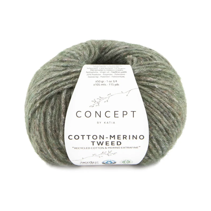 Katia Cotton-Merino Tweed 511 Svart grön
