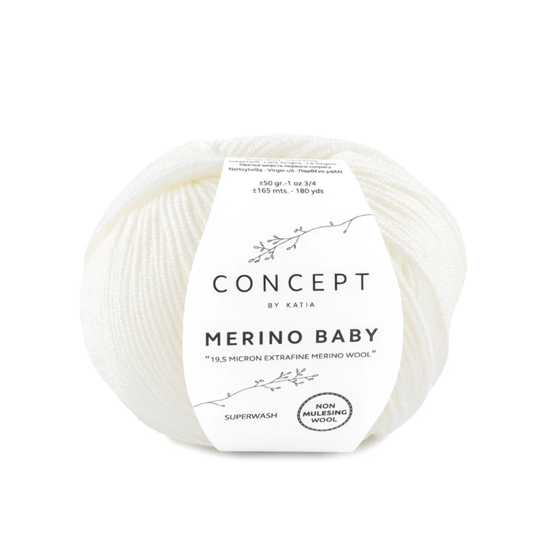 Katia Concept Merino Baby  001 Vit