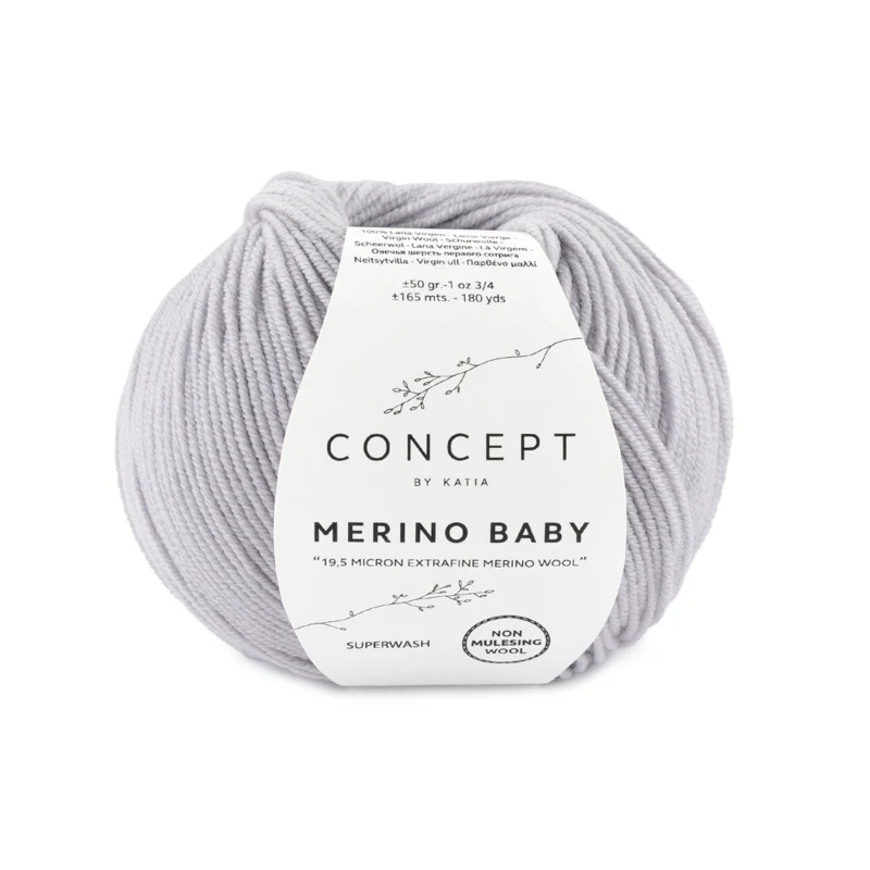 Katia Concept Merino Baby 055 Pearl ljusgrå