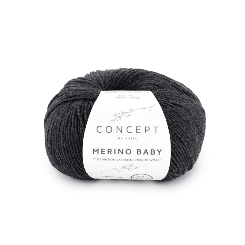 Katia Concept Merino Baby 162 Mörkgrå