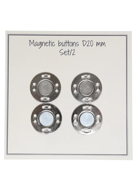 Go Handmade Magnetknappar 20 mm (2 st): Silver