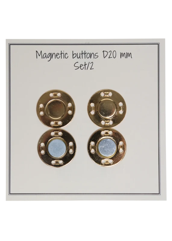 Go Handmade Magnetknappar 20 mm (2 st): Guld