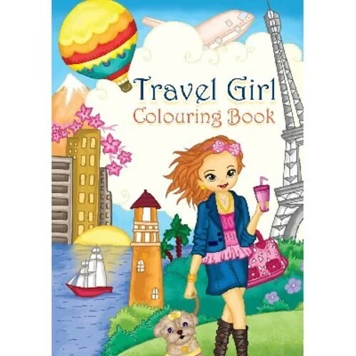 Målarbok A4 Travel Girl, 16 sidor