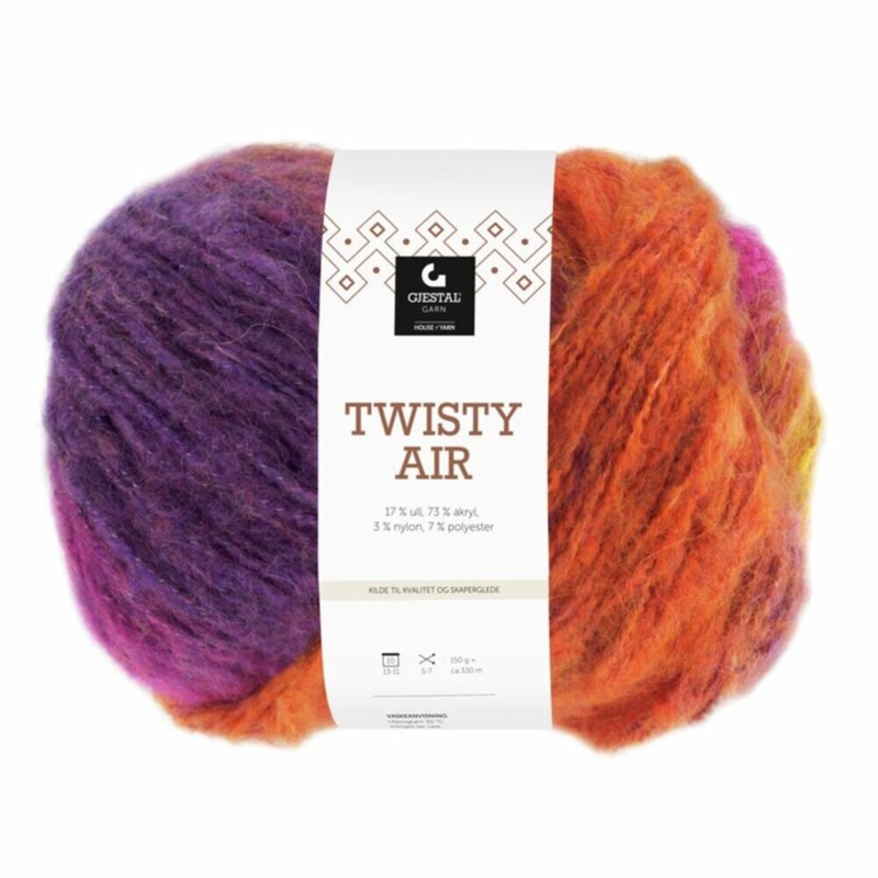 Gjestal Twisty Air 9103 Orange/Lila/Rosa/Gul tryck