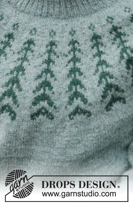 244-1 Ancient Woodlands Sweater by DROPS Design