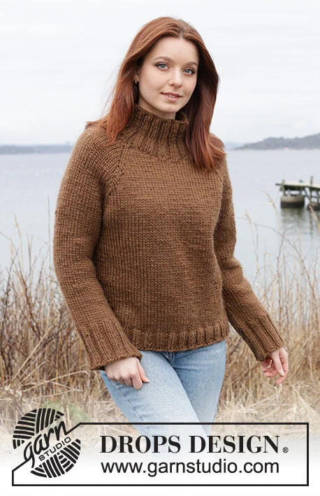 244-25 Autumn Amber Sweater by DROPS Design