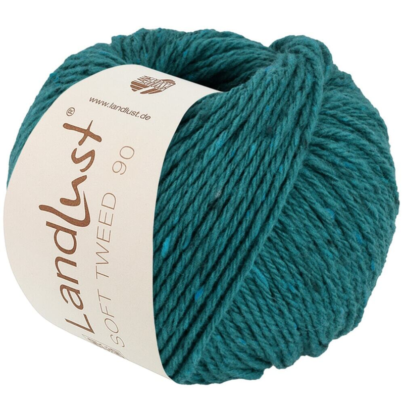 Lana Grossa Landlust Soft Tweed 90 30 Petrolgrön melerad