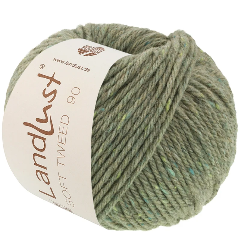 Lana Grossa Landlust Soft Tweed 90 34 Grönbeige melerad