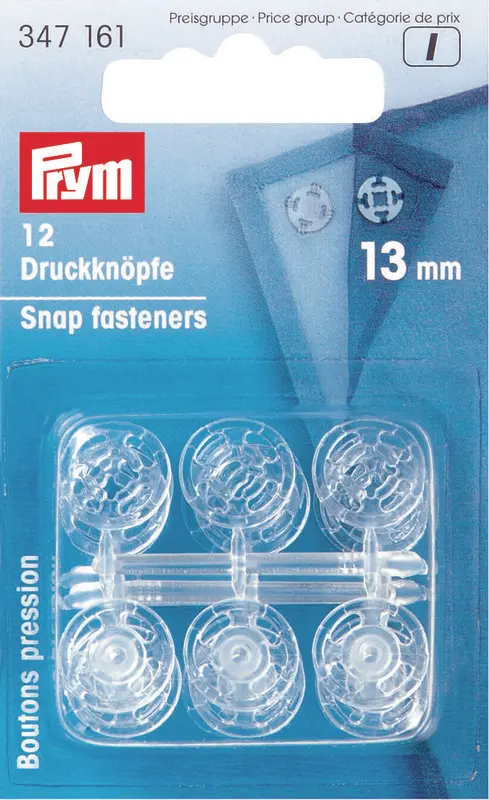 Prym Tryckknappar, Transparent, 7-15 mm