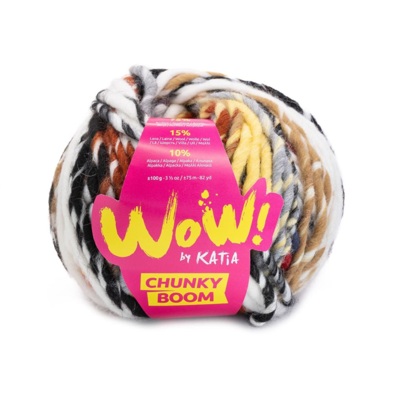 Katia Wow Chunky Boom 303 Brun-Röd-Svart