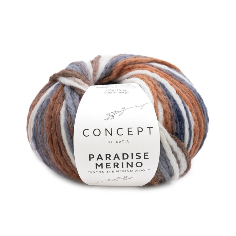 Katia Concept Paradise Merino 505 Ecru-Brun-Grå-Mörkgrå