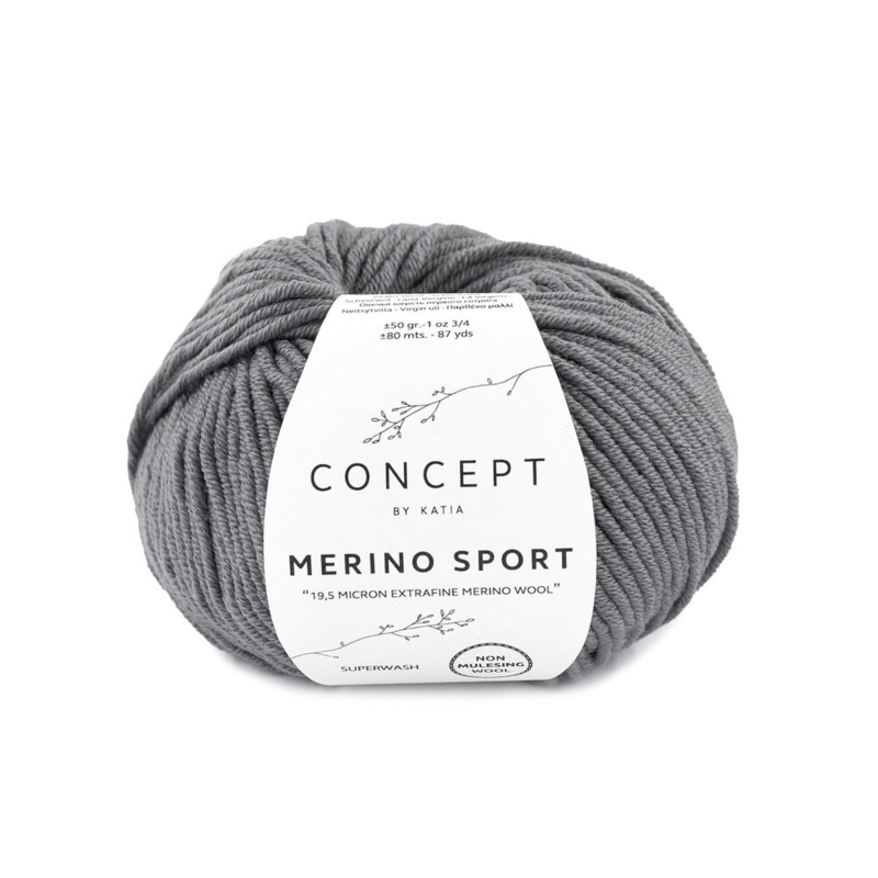 Katia Concept Merino Sport 011 Mörkgrå