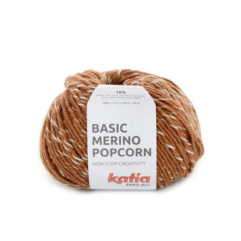 Katia Basic Merino Popcorn 106 Koppar-vit