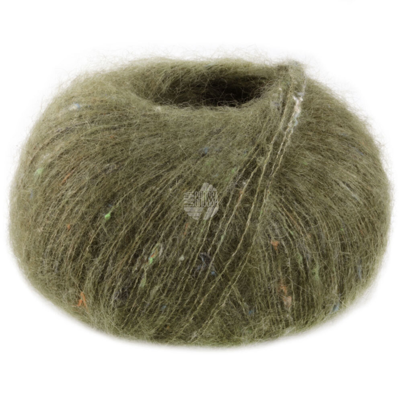 Lana Grossa Natural Superkid Tweed 616 Olivgrön