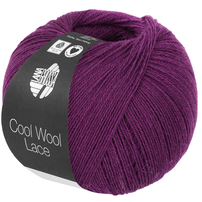 Lana Grossa Cool Wool Lace 67 Rödviolett