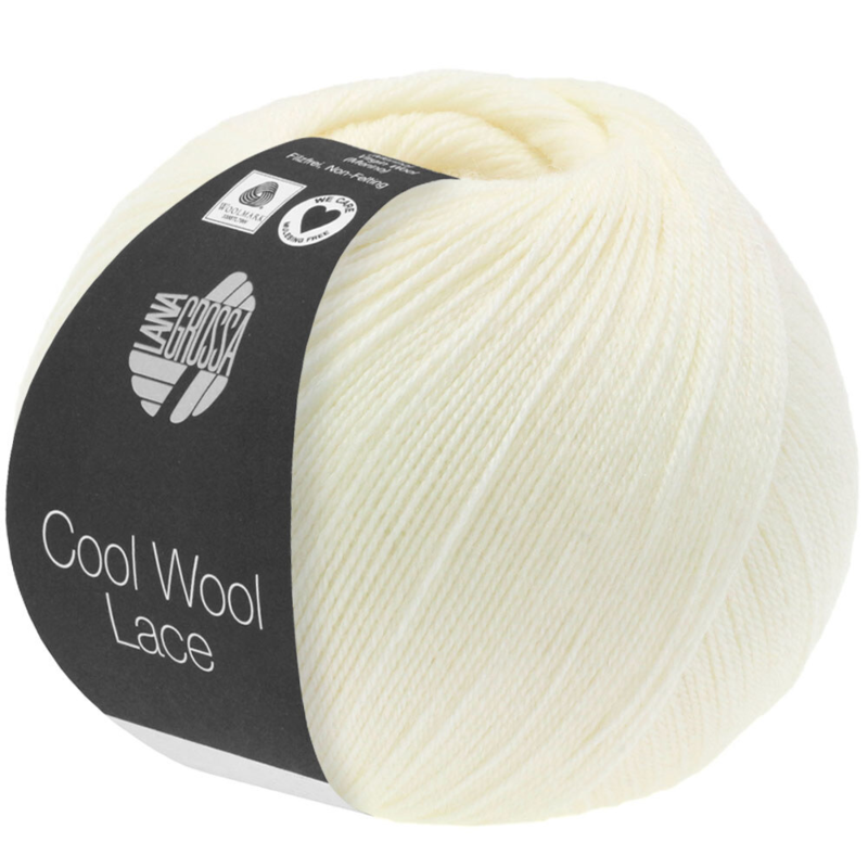 Lana Grossa Cool Wool Lace 14 Råvit