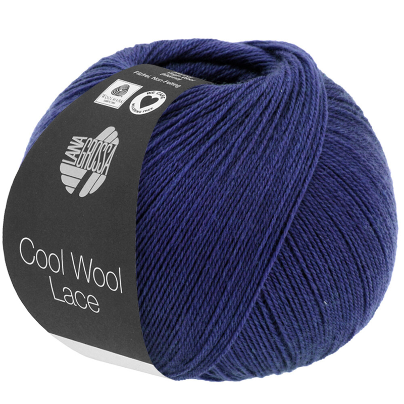 Lana Grossa Cool Wool Lace 53 Marinblå