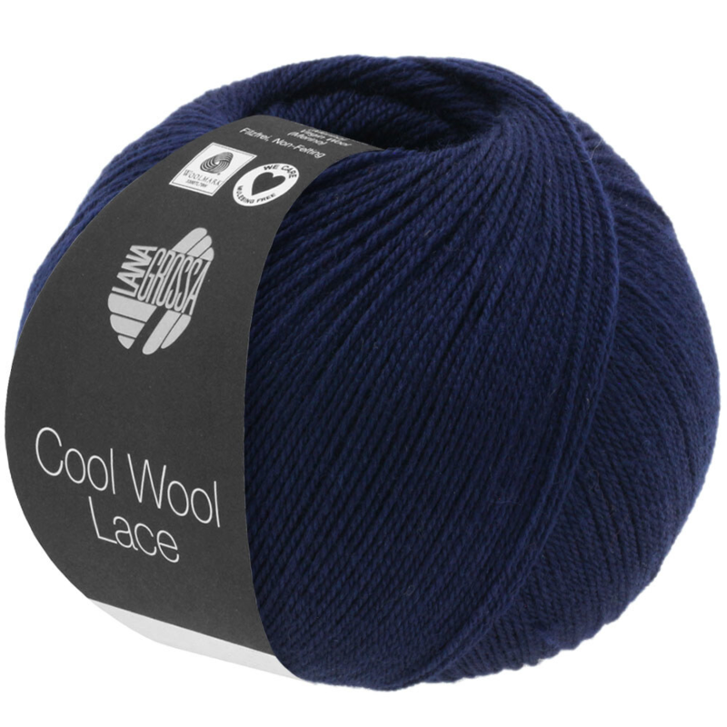 Lana Grossa Cool Wool Lace 23 Midnattsblå