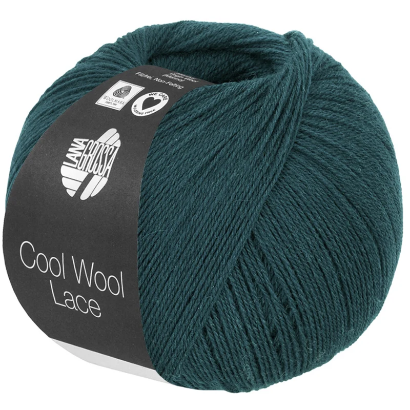 Lana Grossa Cool Wool Lace 69 Mörk petrol