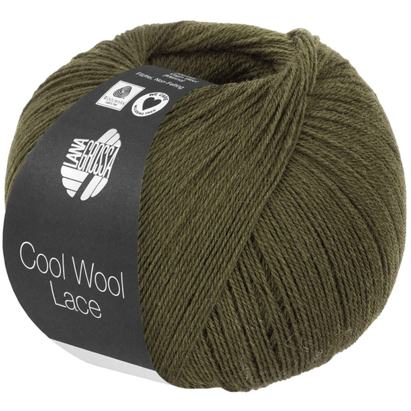 Lana Grossa Cool Wool Lace 70 Grönbrun