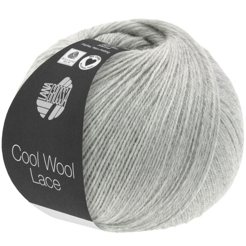 Lana Grossa Cool Wool Lace 27 Ljusgrå