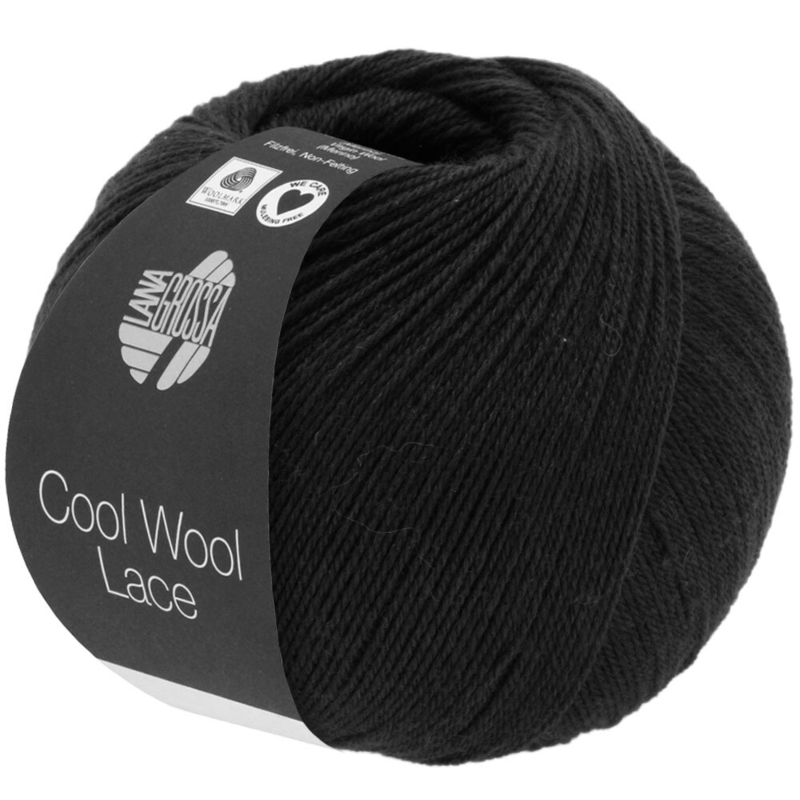 Lana Grossa Cool Wool Lace 24 Svart