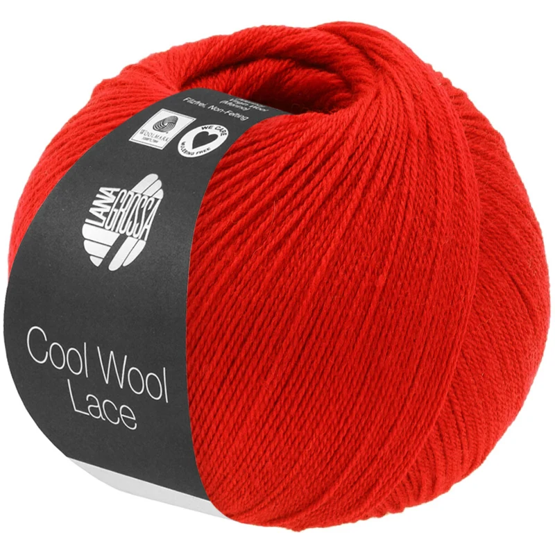 Lana Grossa Cool Wool Lace 68 Lysande röd