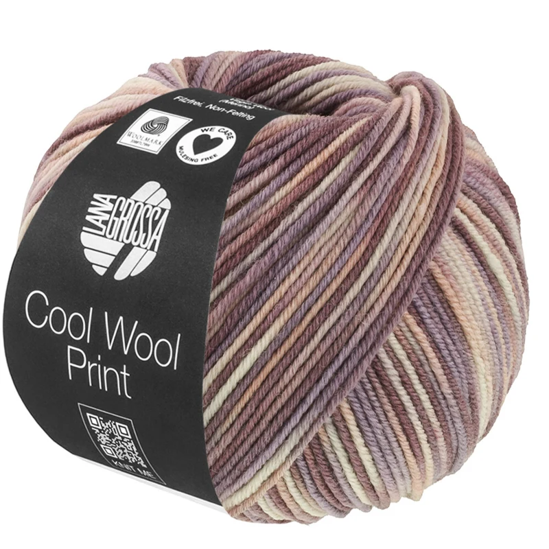 Lana Grossa Cool Wool Print 845 Greige/Beige/Mauve/Taupe/Gråbrun