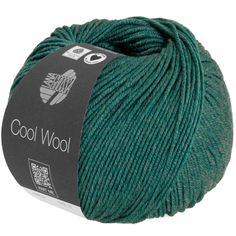 Lana Grossa Cool Wool Mélange 1425 Mörkgrön melerad