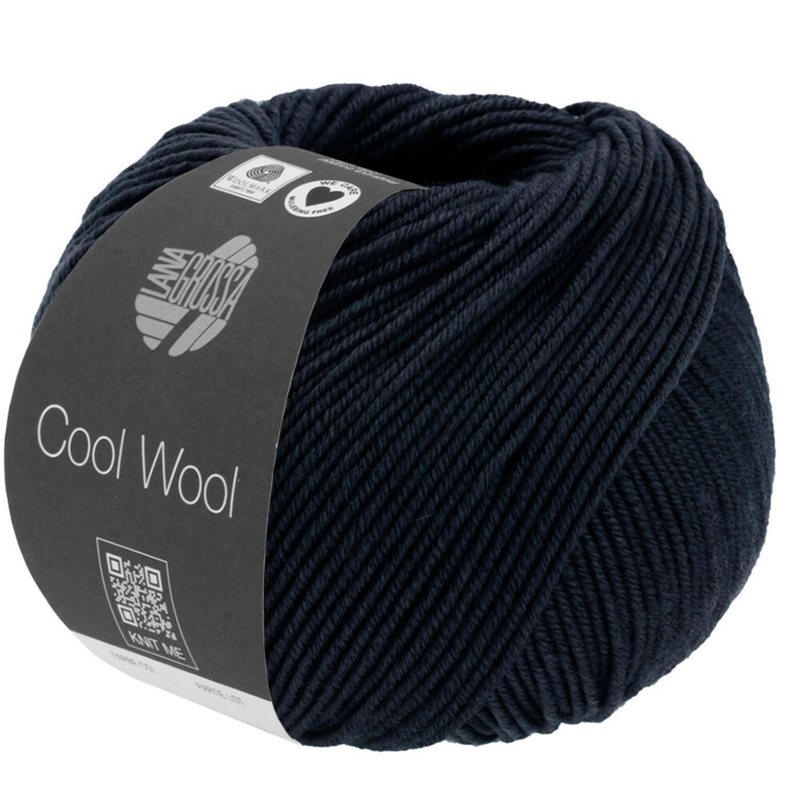 Lana Grossa Cool Wool Mélange 1430 Svartblå melerad