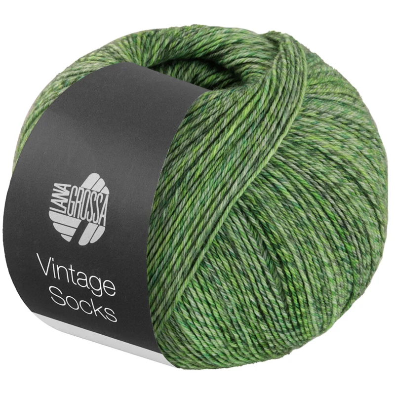 Lana Grossa Vintage Socks 1016 Ljus-/moss-/grågrönmelerad