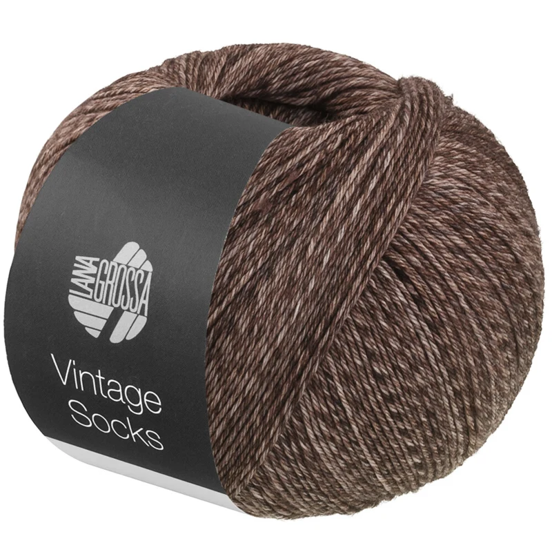 Lana Grossa Vintage Socks 1024 Gråbrun/mocka melerad