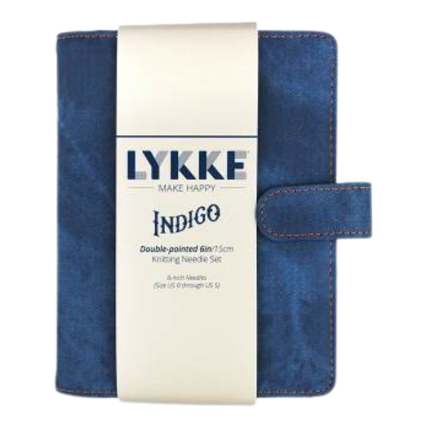 LYKKE Strumpstickset Indigo, Azurblå, 15 cm (2.00-3.75 mm)