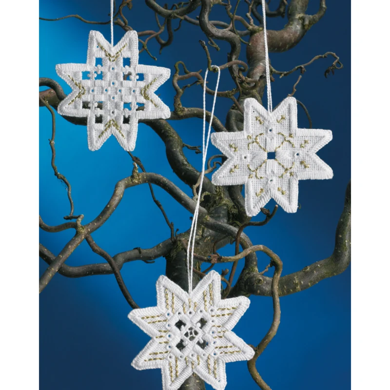 Julstjärnor 3-pack 8x8 cm