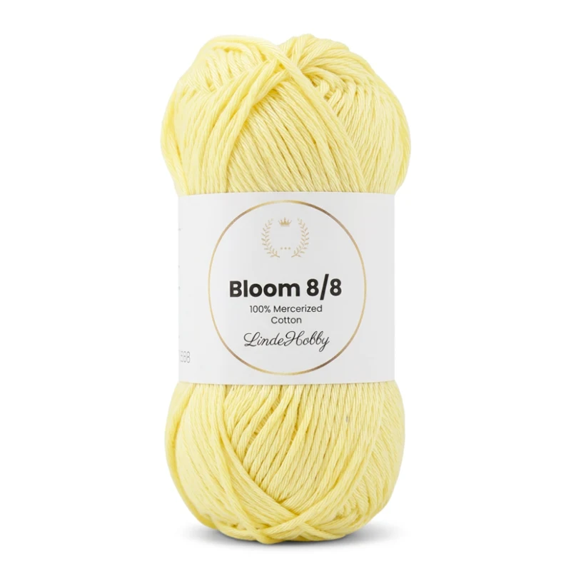 LindeHobby Bloom 8/8 Mercerized Cotton 21 Ljusgul
