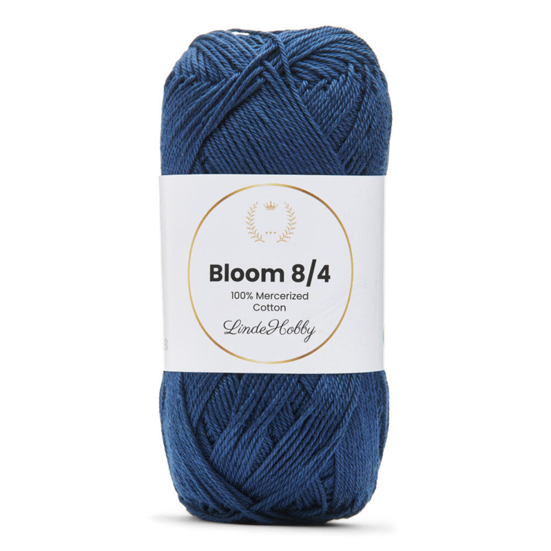LindeHobby Bloom 8/4 Mercerized Cotton 17 Marinblå