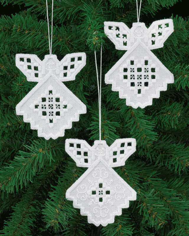 Broderikit Julhardanger 3-pack 10 x 9 cm