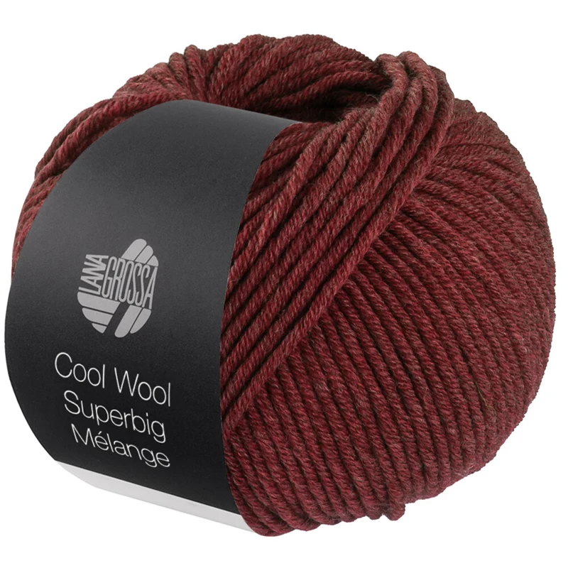 Lana Grossa Cool Wool Superbig 222 Vinröd  melerad