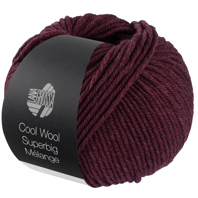 Lana Grossa Cool Wool Superbig 221 Svartröd  melerad