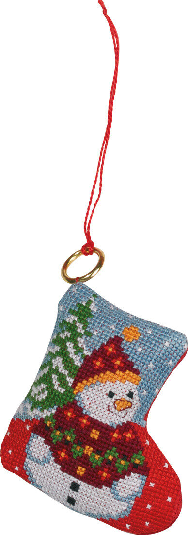 Broderikit Gran & snögubbe 7 x 8 cm