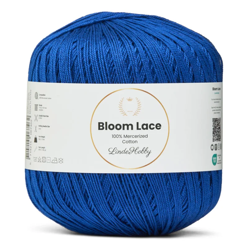 LindeHobby Bloom Lace Mercerized Cotton 35 Kungligt blå