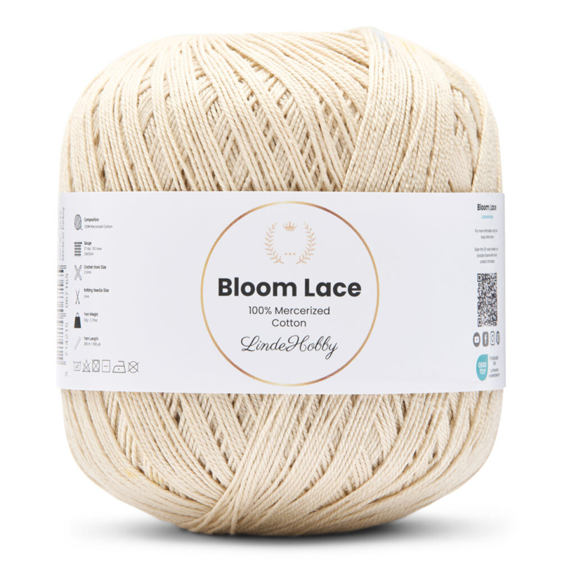 LindeHobby Bloom Lace Mercerized Cotton 05 Ecru