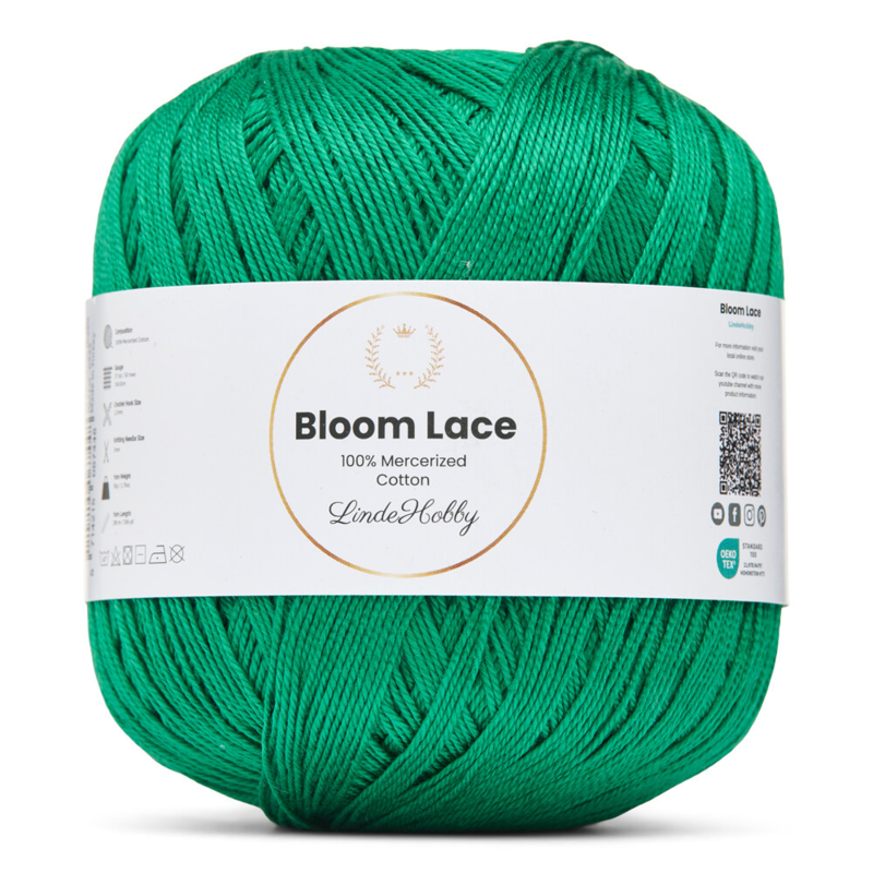 LindeHobby Bloom Lace Mercerized Cotton 33 Benettongrön