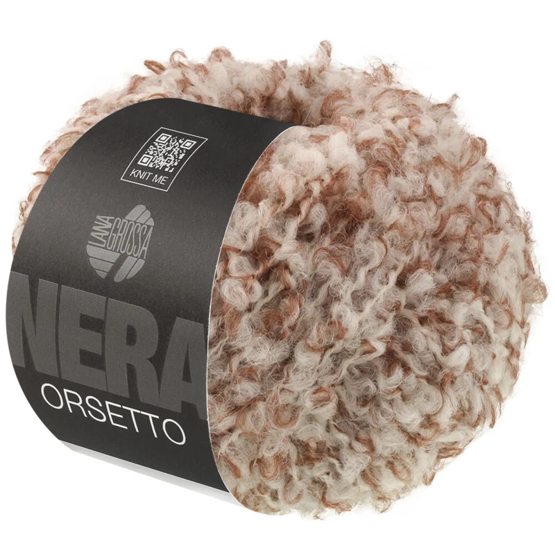 Lana Grossa Orsetto 104 Brun/Obehandlad vit
