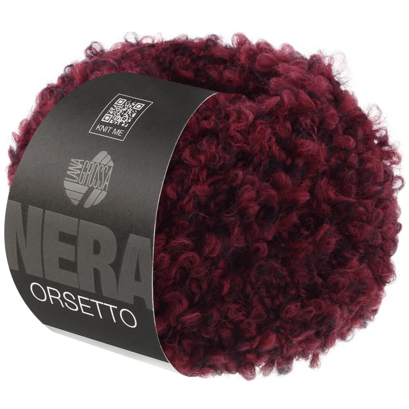 Lana Grossa Orsetto 102 Vinröd/Svart
