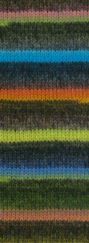 Lana Grossa Bomba 07 Persika/vit-/ljus-/mörkgrön/gråpetrol/-brun/turkosblå