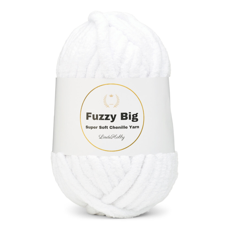 LindeHobby Fuzzy Chenille BIG 01 Vit