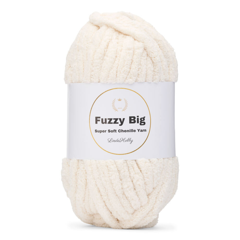 LindeHobby Fuzzy Chenille BIG 10 Kräm (ljus beige)